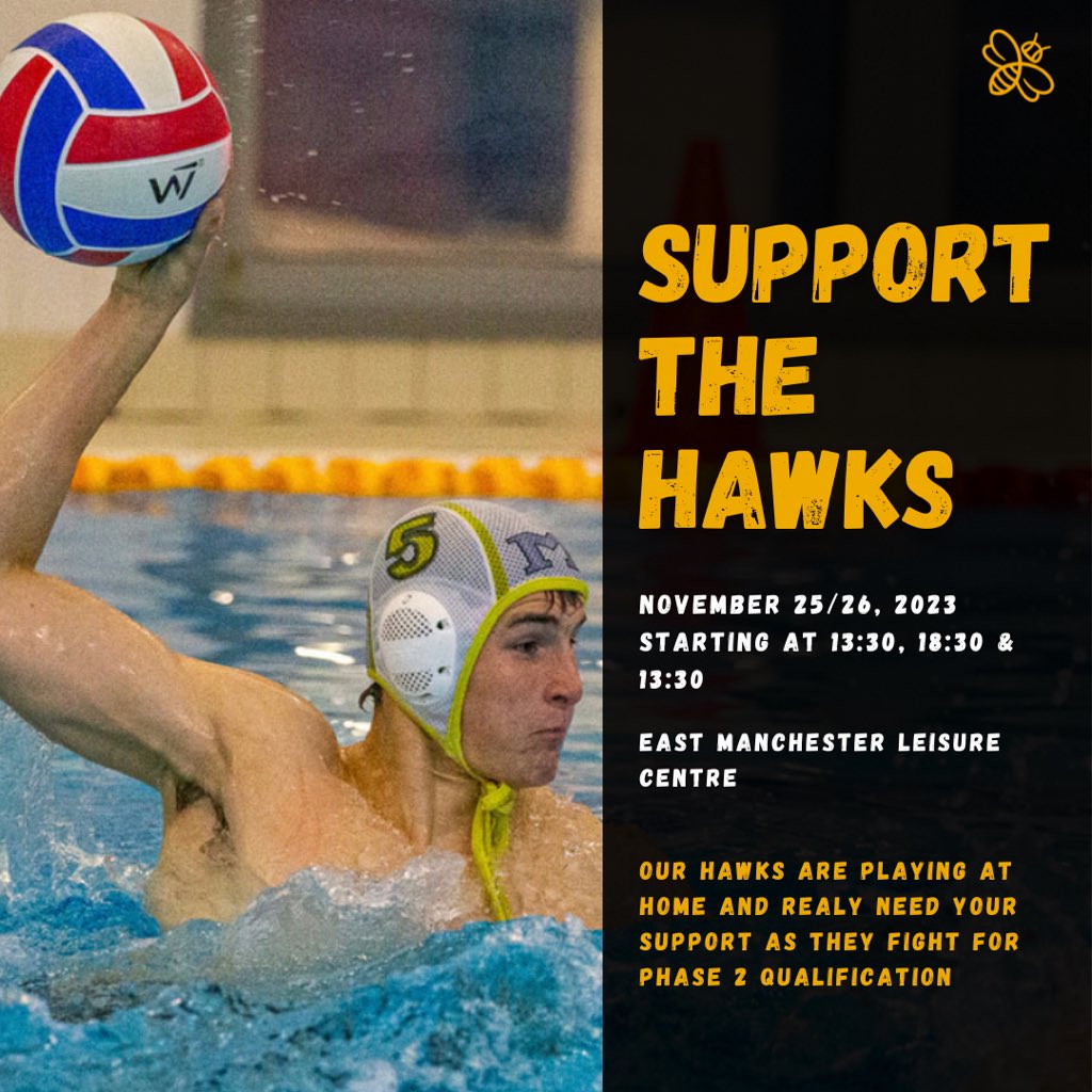 𝗖𝗼𝗺𝗲 𝗮𝗻𝗱 𝘀𝘂𝗽𝗽𝗼𝗿𝘁 𝘁𝗵𝗲 𝗛𝗮𝘄𝗸𝘀🦅 🗓️25/26th November 📍East Manchester Leisure Centre 🐝#CoMWPC