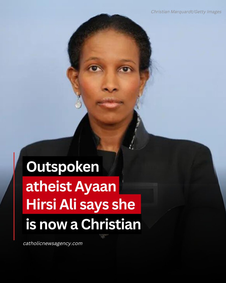 cnalive's tweet photo. Ayaan Hirsi Ali, a longtime critic of Islam and for years an outspoken atheist, said this week that she is “now a Christian,” stating she came to the religion both as part of a spiritual journey and as a response to the “nihilistic vacuum” of the modern world.

Hirsi Ali has long been a prominent critic of Islam. As a young girl growing up in Somalia, she suffered female genital mutilation in Somalia and in 2002 renounced her Muslim faith and declared herself an atheist. In the years since she has been a vocal critic of what she sees as extremist violence and intolerance from many Muslims.

In an essay published Monday on the British website UnHerd, she said that although she identified as an atheist for over two decades, she now considers herself a member of the Christian religion.

She wrote that she turned to Christianity in part “because I ultimately found life without any spiritual solace unendurable — indeed very nearly self-destructive.” https://t.co/8q3TIblNSz