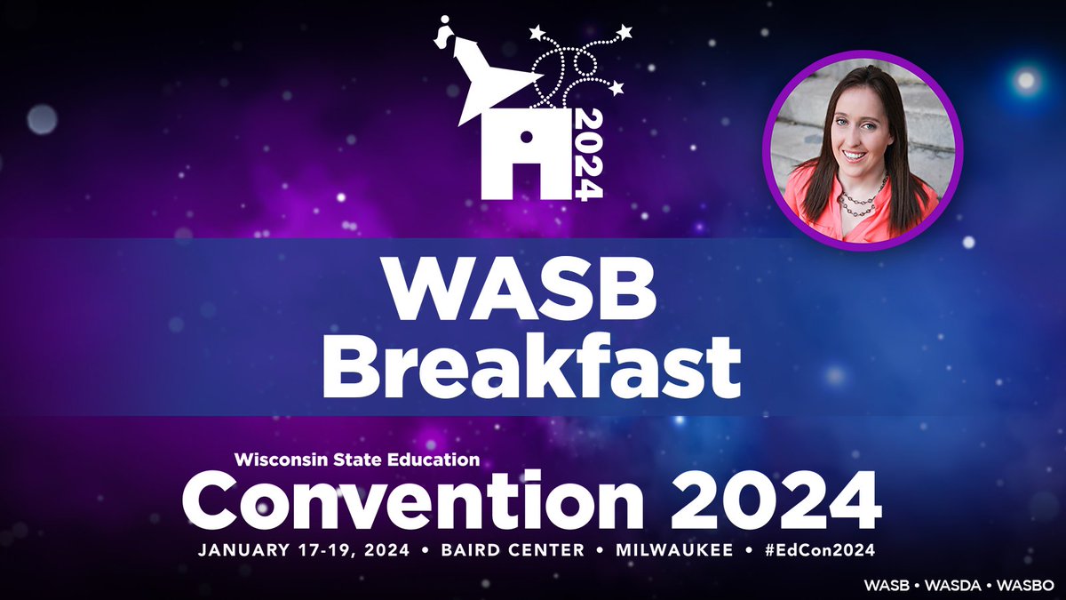 WI School Boards (@wasbwi) on Twitter photo The first ticketed meal of #EdCon2024 is the WASB Breakfast. Our speaker this year is motivational speaker <a href="/KelseyTainsh/">Kelsey Tainsh</a>.
You'll need to register for this event, which runs 7-8:30 a.m. on Thursday, Jan. 18.
Learn more: ow.ly/nR2a50Q6Ag3 The first ticketed meal of #EdCon2024 is the WASB Breakfast. Our speaker this year is motivational speaker <a href="/KelseyTainsh/">Kelsey Tainsh</a>.
You'll need to register for this event, which runs 7-8:30 a.m. on Thursday, Jan. 18.
Learn more: ow.ly/nR2a50Q6Ag3