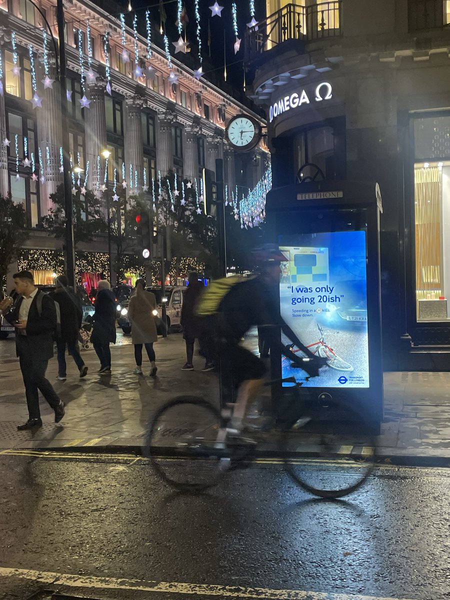 Some powerful posters from <a href="/TfL/">TfL</a> live across @ClearChannelUK ahead of #roadsafetyweek2023! #OOH reaching all the right people in the right places - like this cyclist on the pm commute! Nice one <a href="/WavemakerUK/">Wavemaker UK</a> <a href="/kineticwwUK/">Kinetic UK</a> #platformforbrands #platformforgood #DOOH