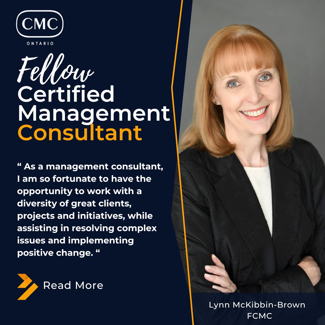 The Institute of Certified Management Consultants of Ontario is pleased to recognize Lynn Brown as a Fellow Certified Management Consultant (FCMC).

Learn more about how Lynn achieved this honour 
cmc-canada.ca/Ontario/ontari…
#ConsultinginCanada #consultinginOntario