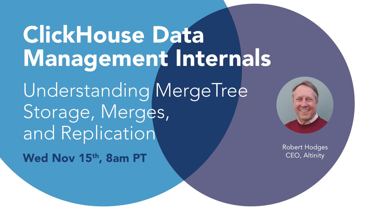 AltinityDB's tweet photo. Ready to have a productive Wednesday? 😎 Tune in tomorrow (8 am PT) for an eye-opening #webinar on #ClickHouse #datamanagement. 

What's on the agenda? #MergeTree storage, merges, replication, AND mysteries (like the DDL replication queue). 🫢

Sign up: https://t.co/8haDv1AlFH https://t.co/FORb30tRYQ