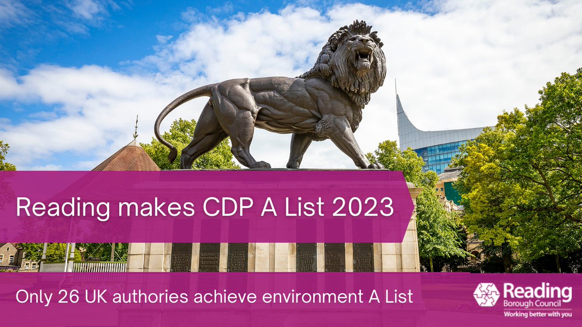 Reading is one of only 119 towns & cities in the world to make the @CDP A List 2023 – the gold standard of environmental reporting. It’s the 3rd successive year #rdguk has achieved the A status, along with only 25 other UK local authorities this year. rdguk.info/xke5U