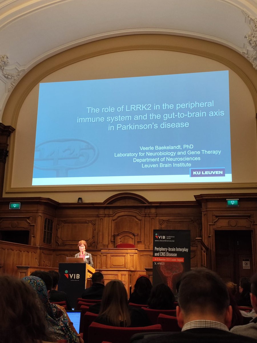🎙Selected talks at #PBIC23 add to the discussion: @SebastiaanDeSc2 on how gut macrophages impact Parkinson's; Veerle Baekelandt on a key gene in the disease & it's role in the peripheral immune system; Anna Martinez Muriana on insights into human myeloid ontogeny.
