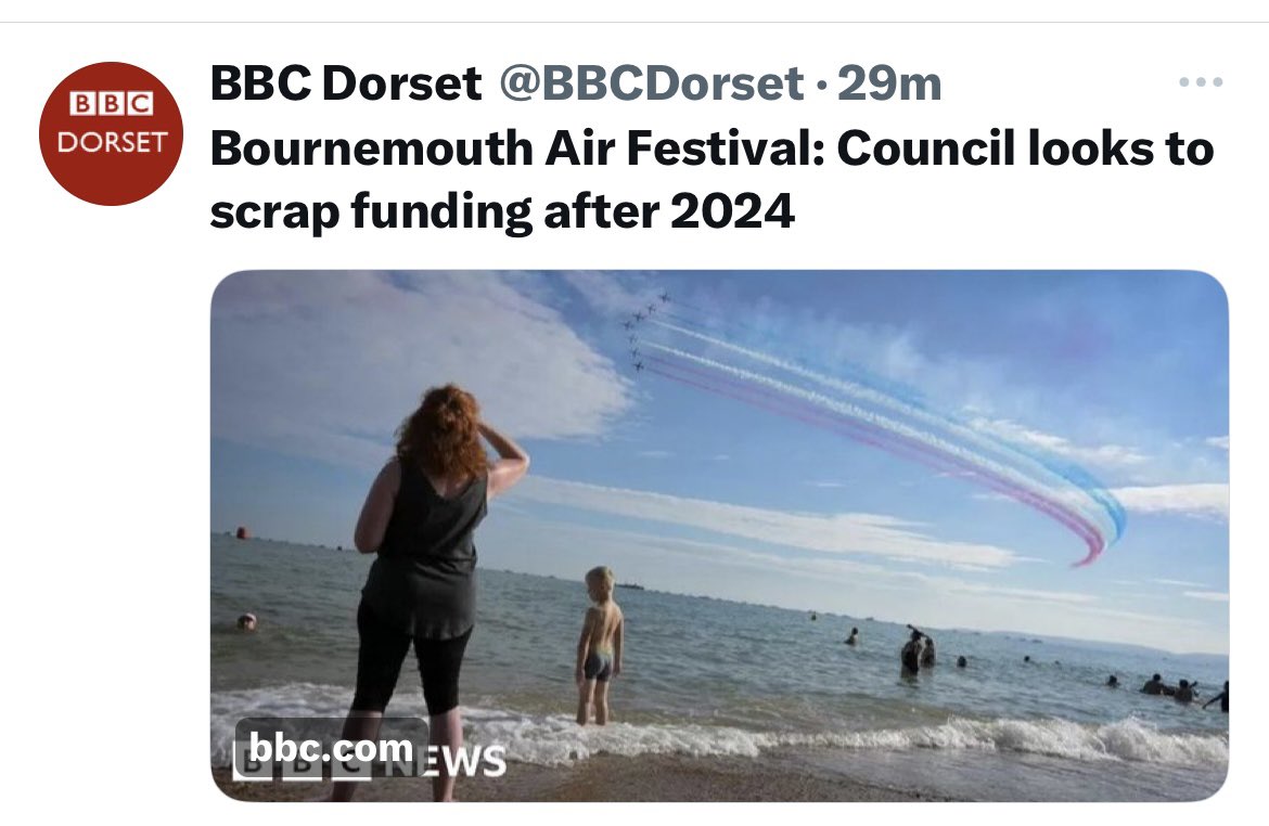 Shocking👇

Bournemouth’s flagship tourism event that brings in £millions to Bournemouth every year. 

This will damage our local economy and impact on the town’s tourism reputation.