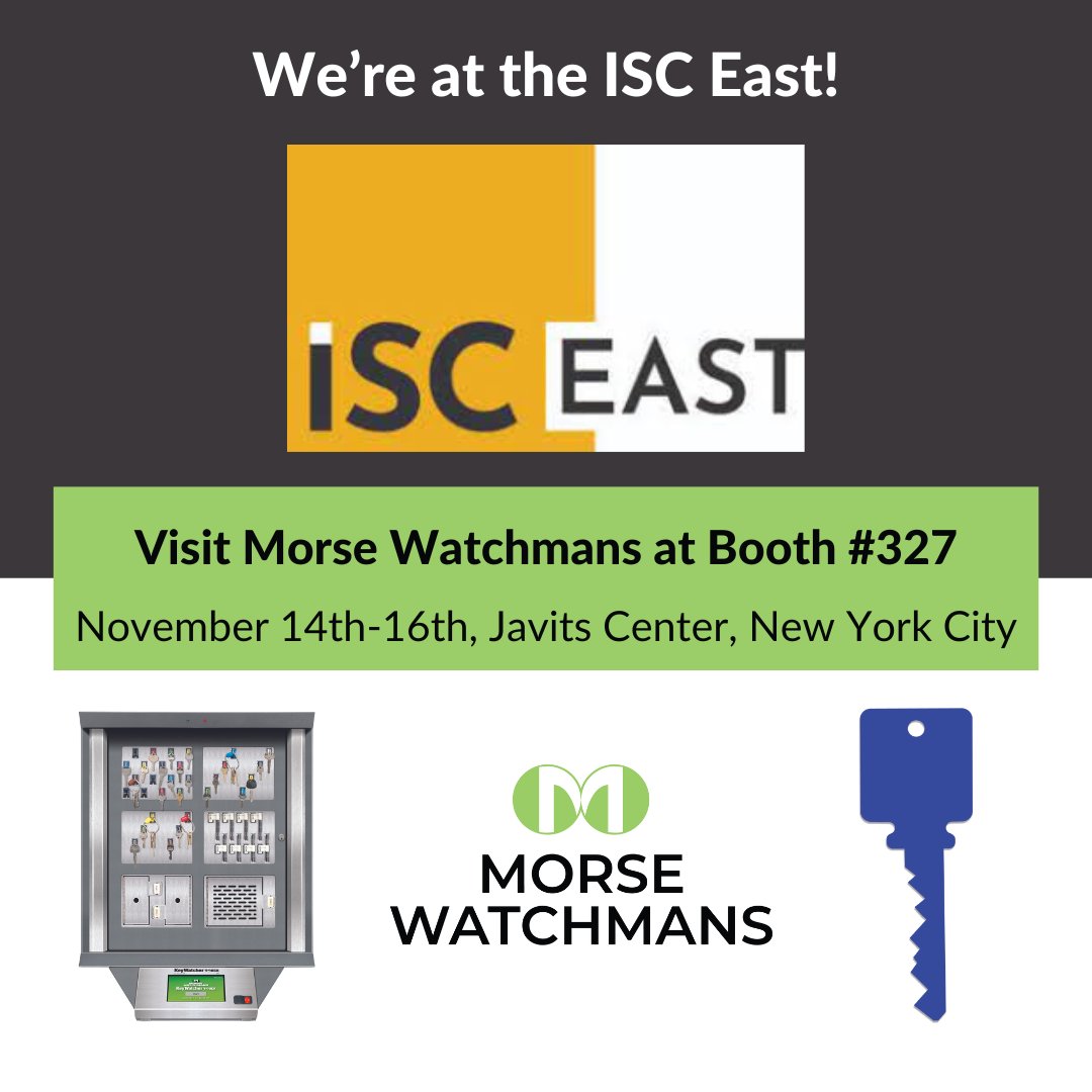 MorseWatchmans1's tweet photo. We're at the ISC East! Booth #327, Javits Convention Center, New York NY #ISCEast #MorseWatchmans #KeyControl
https://t.co/l3AMOTHEfo https://t.co/qii9QSDtFy