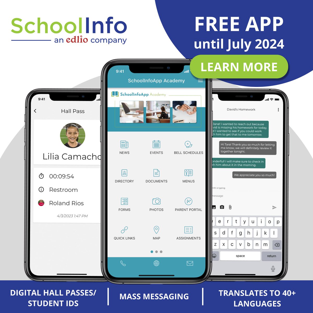 Don't miss out! SchoolInfo is offering the option to set up a mobile app for your school with no annual fee until July 1, 2024. Elevate your school's communication now. Hurry, offer ends 12/31
Claim now: hubs.la/Q028LgwB0 #SchoolApp #SchoolInfo #edtech #k12