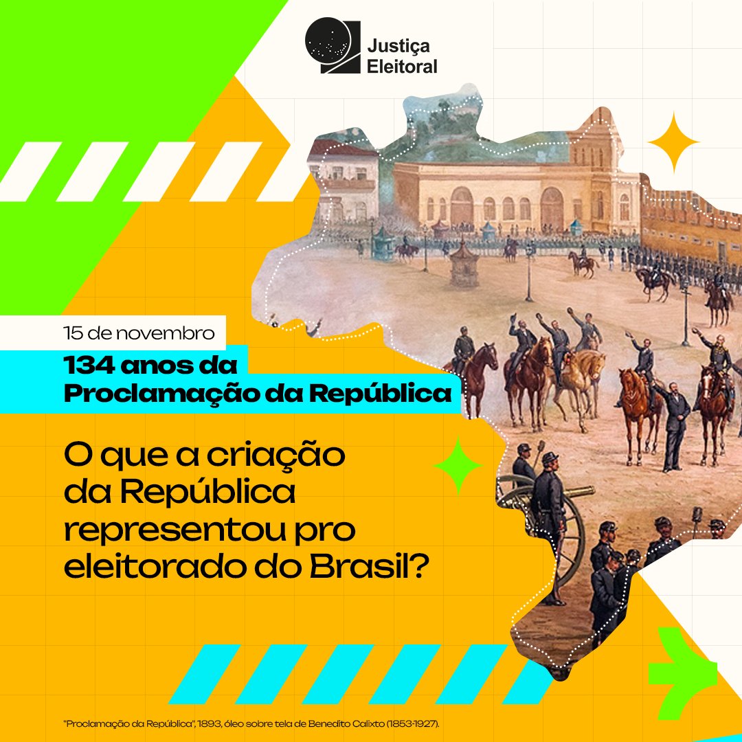 TSE on X: Viva a República Federativa do Brasil! 🥳🇧🇷 No dia 15 de  novembro de 1889, o Marechal Deodoro da Fonseca proclamou a República  brasileira, mudando o curso do país 🥰