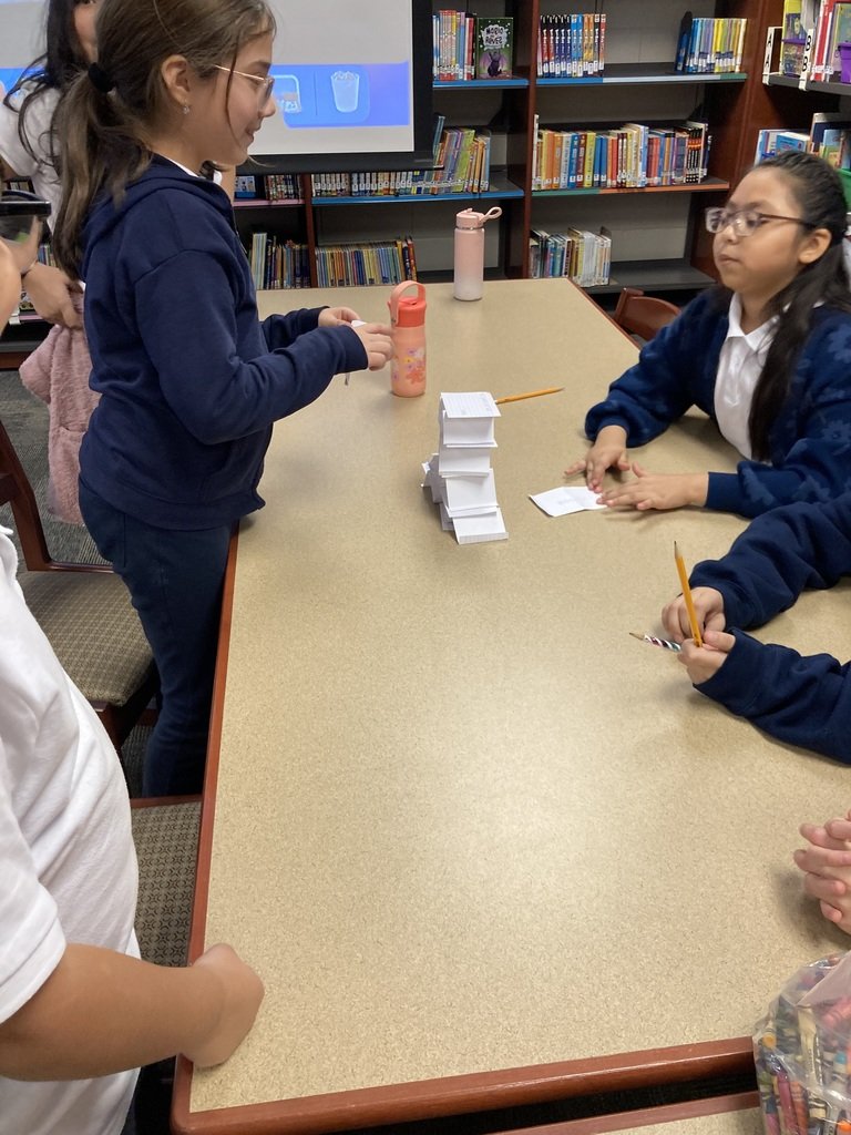 RoySchoolBulls's tweet photo. After reading a book for Native American Heritage Month about Cherokee customs and traditions called We Are Grateful, 4th grade students worked on making gratitude towers with index cards stating what they are grateful/thankful for during Maker Monday. https://t.co/GKIUflwAmg