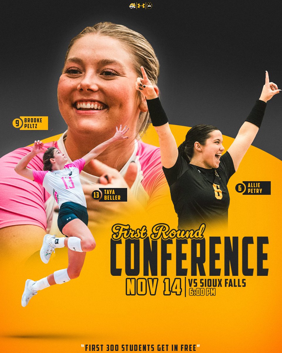 WSCWildcatVB's tweet photo. NSIC Tournament kicks off TONIGHT! First 300 students get in FREE!

🆚 University of Sioux Falls
⏰ 6PM
🏟️ Rice Auditorium 
📍 Wayne, America

📊 https://t.co/3X8Ko5SBqh

📺 https://t.co/WdRCLjRsXe

#MaxOut https://t.co/NeaoFljCQf