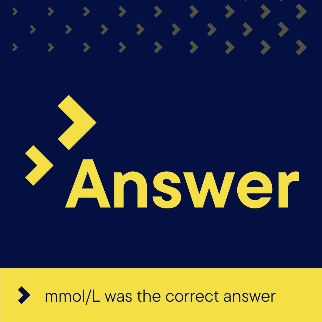 For #WorldDiabetesDay2023 we wanted to test our knowledge. Do you know what measurement is used to record the concentration of glucose in the blood? Click on the images below to find the answer 🔎
