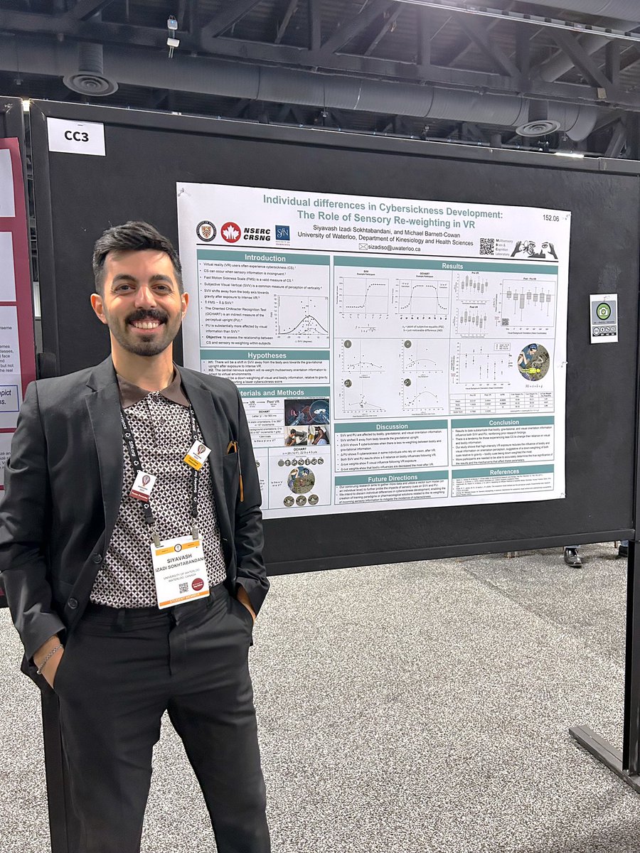 Sia Izadi (@siyavashizadi) on Twitter photo Had a great time presenting mine and <a href="/multisensebrain/">Dr. Michael Barnett-Cowan π¨π¦</a>βs work titled βIndividual Differences in Cybersickness Development: The Role of Sensory Reweighting in VRβ at #SfN23 <a href="/SfNtweets/">Society for Neuroscience (SfN)</a>! Met a a lot of great people and talked cool science π§ Had a great time presenting mine and <a href="/multisensebrain/">Dr. Michael Barnett-Cowan π¨π¦</a>βs work titled βIndividual Differences in Cybersickness Development: The Role of Sensory Reweighting in VRβ at #SfN23 <a href="/SfNtweets/">Society for Neuroscience (SfN)</a>! Met a a lot of great people and talked cool science π§