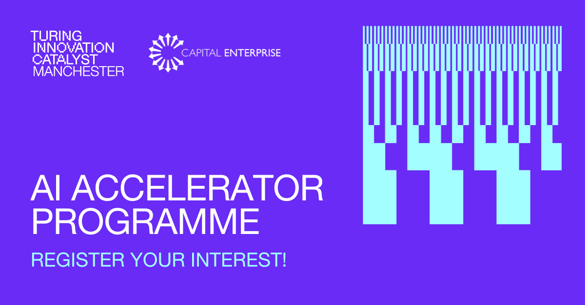 📢You can now register your interest in our Greater Manchester AI Accelerator!📢 In partnership with @TICMcr, the programme will support founders in building a sustainable business and smashing fundraising goals! Interested? Fill out our form⬇️ capitalenterprise.org/turing-innovat…