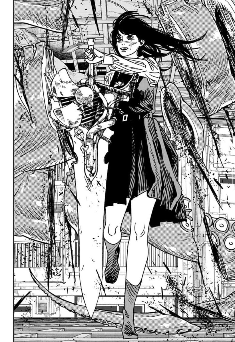 Kawakiotsuk's tweet photo. She turned a whole room into a weapon without touching it then speed blitz and one shot Yoshida arm
I wonder how far is her power going to reach at max output
#csm148 #chainsaman https://t.co/ELoAEuunje