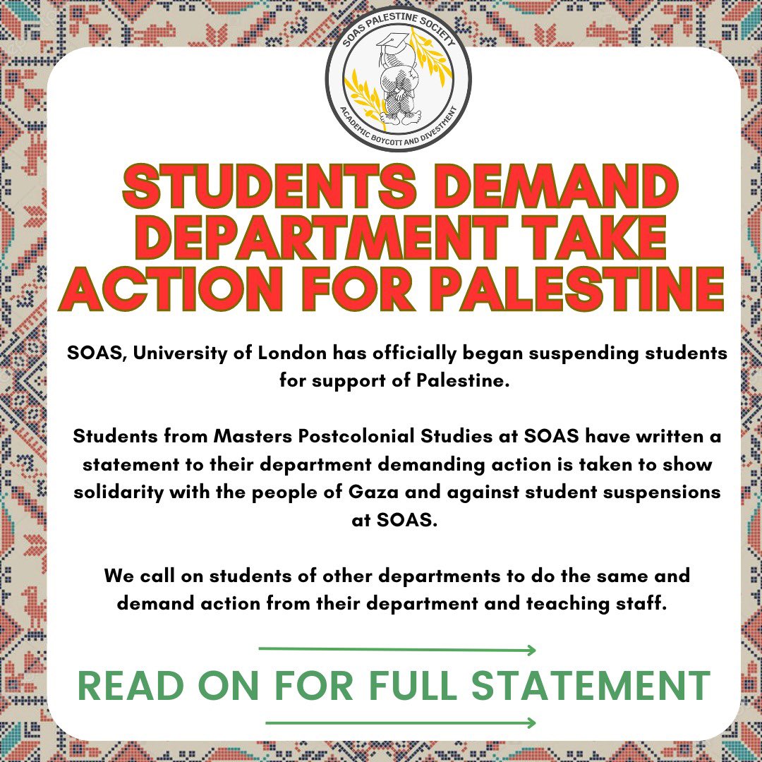 SOAS Palestine Society tweet media
