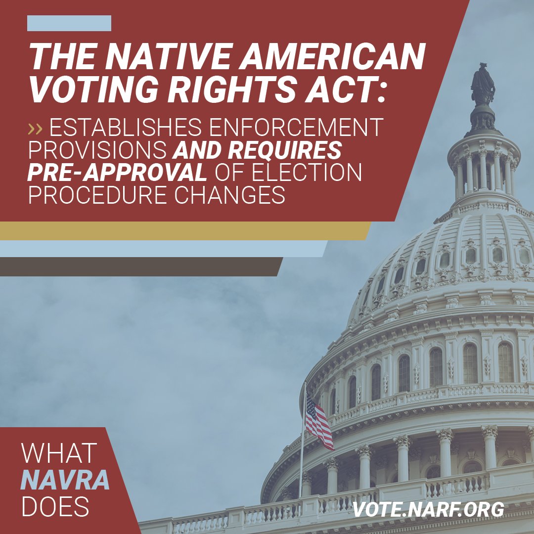 cleanh2oaction's tweet image. This  #NativeAmericanHeritageMonth, we must pass the Native American Voting Rights Act (NAVRA) to protect the right to vote for Native American      communities. Visit vote.narf.org to learn more. #DemocracyTuesday