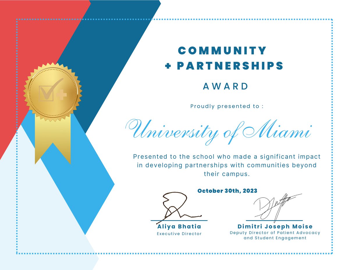MathildeHainaut's tweet photo. Honored to have been part of such an inspiring group of people during the 2023 Vot-ER Civic Health Fellowship! Thank you @Vot_ER_org for the award recognizing our team's efforts to develop partnerships in our Miami Community! #CivicHealth
Team @umiamimedicine https://t.co/7ko00Me6hF