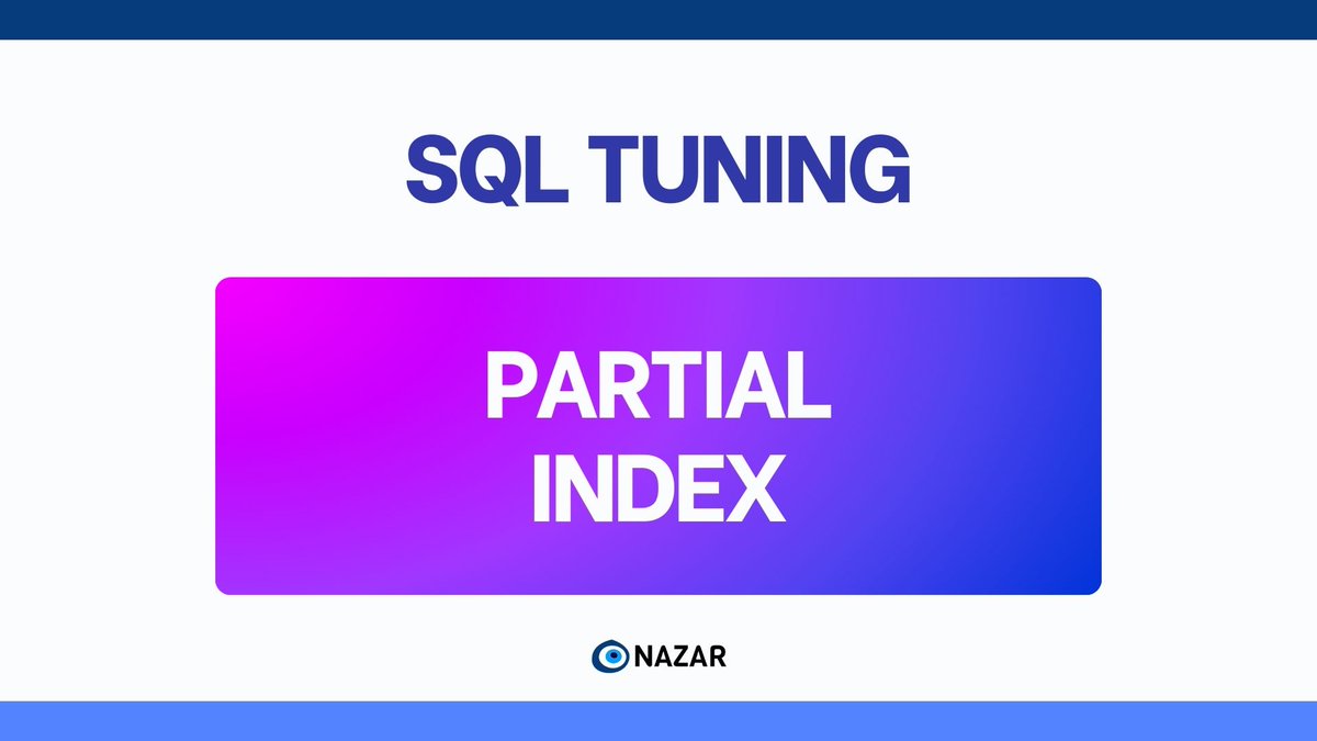 nazar_io's tweet image. A  partial index is a valuable feature supported by various relational  databases but is not commonly used. In this post, we will explore some  use cases where you can benefit from using partial indexes.

#sqltuning #databaseperformance

medium.com/nazar-io/parti…