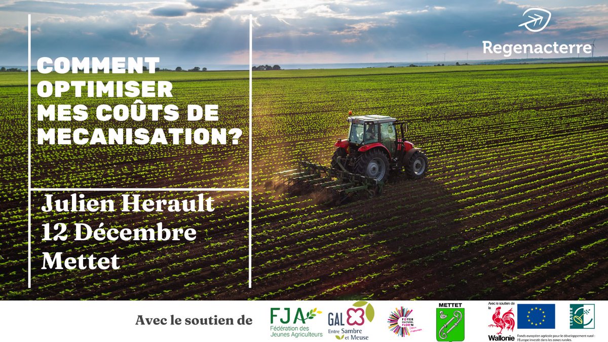 Comment optimiser mes coûts de mécanisation, quelle machine acquérir? Julien Herault revient en Belgique pour répondre à ces questions, rejoignez-nous Mardi 12 Déc. à 18H30. Inscriptions ici:  forms.gle/KuFXGx1v1o5dVm…