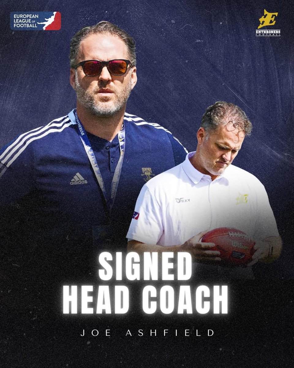 FehervarEnth's tweet photo. 1/2
Joseph Ashfield is the new Head Coach of Fehérvár Enthroners! ‼️

@JoeAshfield spent 7 years (2005-2006, 2013-2017) as an offensive assistant at Stanford University (FBS Div I.), before moving to Rice University in Houston (FBS Div I.), where he worked until 2020. https://t.co/jiSZfXGNkl