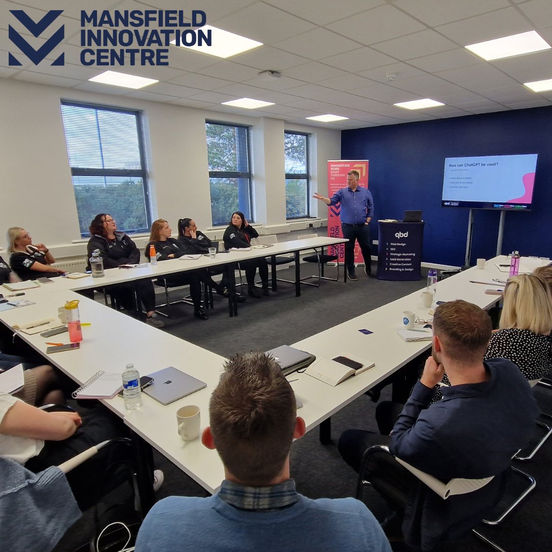 We were very happy to host our customer <a href="/quickbydesign/">QBD - Digital Marketing Agency</a>'s event, informing the attendees on how to get more from LinkedIn using ChatGPT.

Find out more about our customers here - mansfield-ic.co.uk/our-companies-…

#innovation #business #event #community