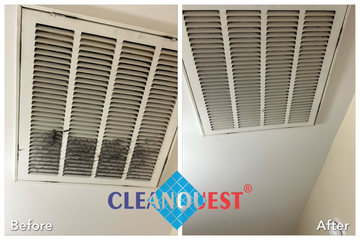 CLEANQUEST's tweet image. Here is one of our recent move-out cleaning before and after cleaning air vent.