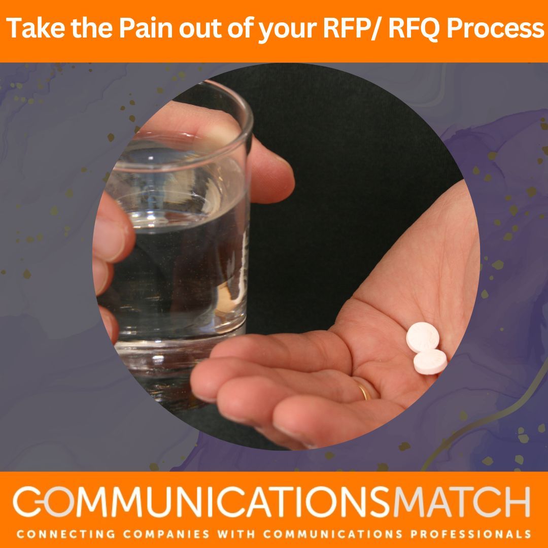 CommMatch's tweet image. Does your #RFP and #RFQ process give you a headache? CommunicationsMatch Public RFP solution is the aspirin you need. 

Use our easy template to complete an RFP/RFQ. Additional services available should you need help identifying and selecting agencies. 

communicationsmatch.com/insights-blog/…