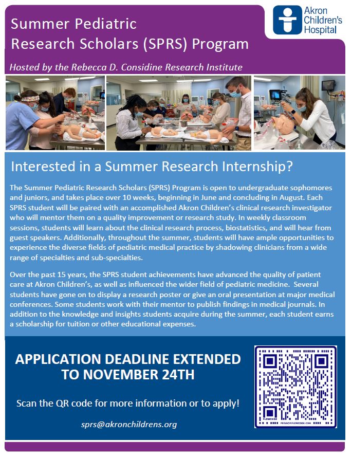 The SPRS application deadline has been extended to November 24th!