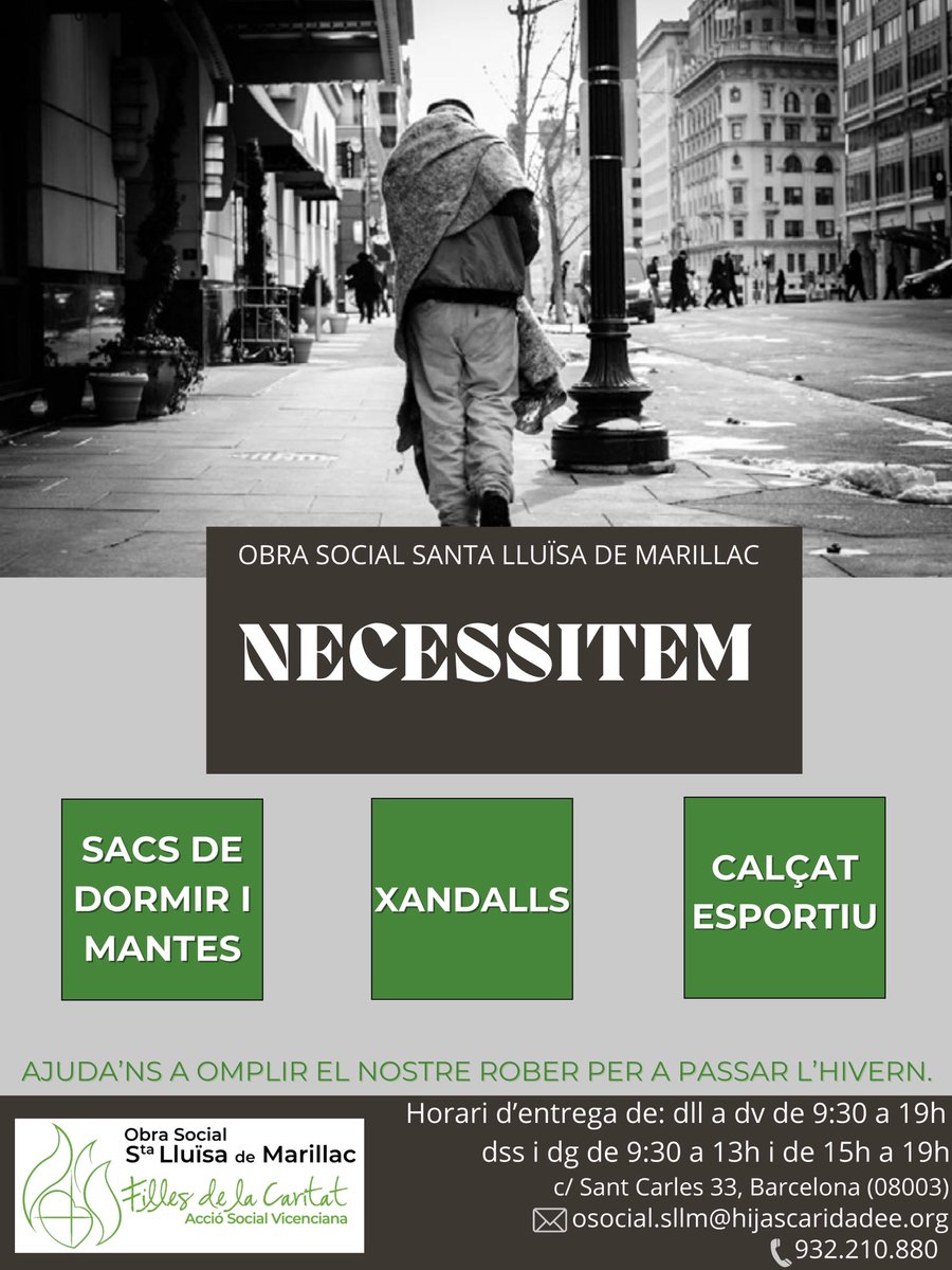 Paulamboe's tweet photo. Campanya de recollida. Com cada hivern necessitem omplir el rober de sacs de dormir i mantes per les persones a les quals atenem en el servei d'acollida i ens demanen de cara al fred i pluja.

Gràcies per la vostra col·laboració i ajuda. Agraïm la difusió! https://t.co/VafG1u6TDw