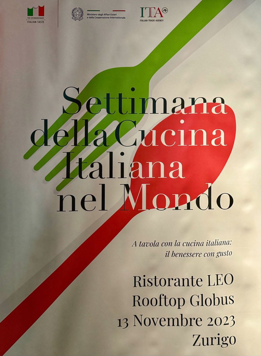 ITA Berna (@itabern) on Twitter photo L'ufficio <a href="/ITABern/">ITA Berna</a> e <a href="/ParmaAlimentare/">Parma Alimentare</a> hanno dato ieri il via alle celebrazioni in Svizzera per la 8 Settimana della Cucina Italiana nel Mondo nella splendida cornice del Ristorante LEO a Zurigo alla presenza dell'Ambasciatore Gian Lorenzo Cornado.
<a href="/ItalyinCH/">Italy in Switzerland</a>
#italiantaste
🥂🇮🇹 L'ufficio <a href="/ITABern/">ITA Berna</a> e <a href="/ParmaAlimentare/">Parma Alimentare</a> hanno dato ieri il via alle celebrazioni in Svizzera per la 8 Settimana della Cucina Italiana nel Mondo nella splendida cornice del Ristorante LEO a Zurigo alla presenza dell'Ambasciatore Gian Lorenzo Cornado.
<a href="/ItalyinCH/">Italy in Switzerland</a>
#italiantaste
🥂🇮🇹