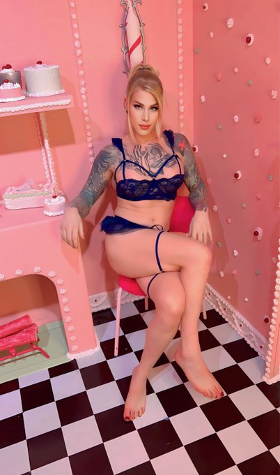Embracing my bold and beautiful side in this stunning blue lingerie against a vibrant pink pop background<a href="/tag/inked"class="tags"><span>#inked</span></a><a href="/tag/colourful"class="tags"><span>#colourful</span></a><a href="/tag/blondeambition"class="tags"><span>#blondeambition</span></a><a href="/tag/feelingmyself"class="tags"><span>#feelingmyself</span></a>