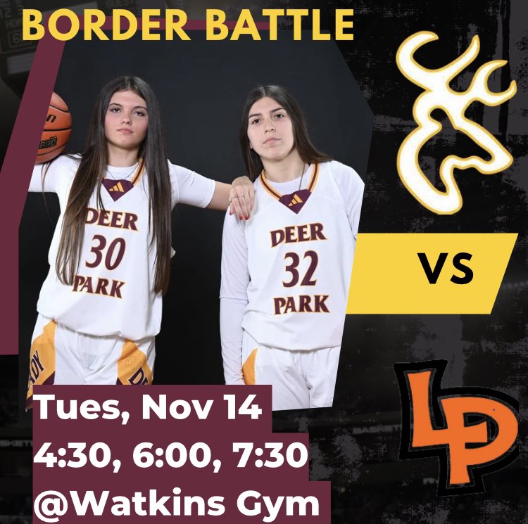 Border Battle!! Come support your Lady Deer as we play our Border Battle rivals tonight in Watkins Gym!! 🏀🦌🤘 #dig #andgodeer