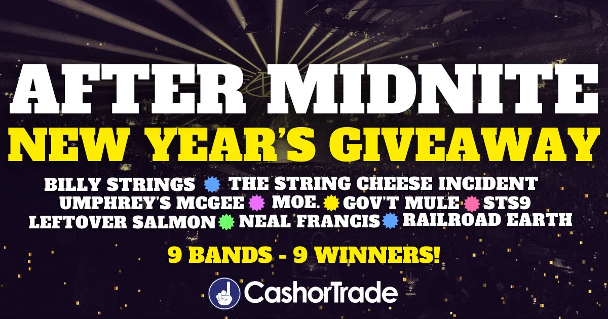 CashorTrade's tweet image. TICKET GIVEAWAY: New Year's Eve! 🥳

After midnight let it all hang down with any of these jam-loving bands on 12/31: #BillyStrings #GovtMule #StringCheeseIncident #STS9 #moe #UmphreysMcGee #LeftoverSalmon #RailroadEarth #NealFrancis

🎊 ENTER TO WIN 🎊
cashortra.de/nye-giveaway-x