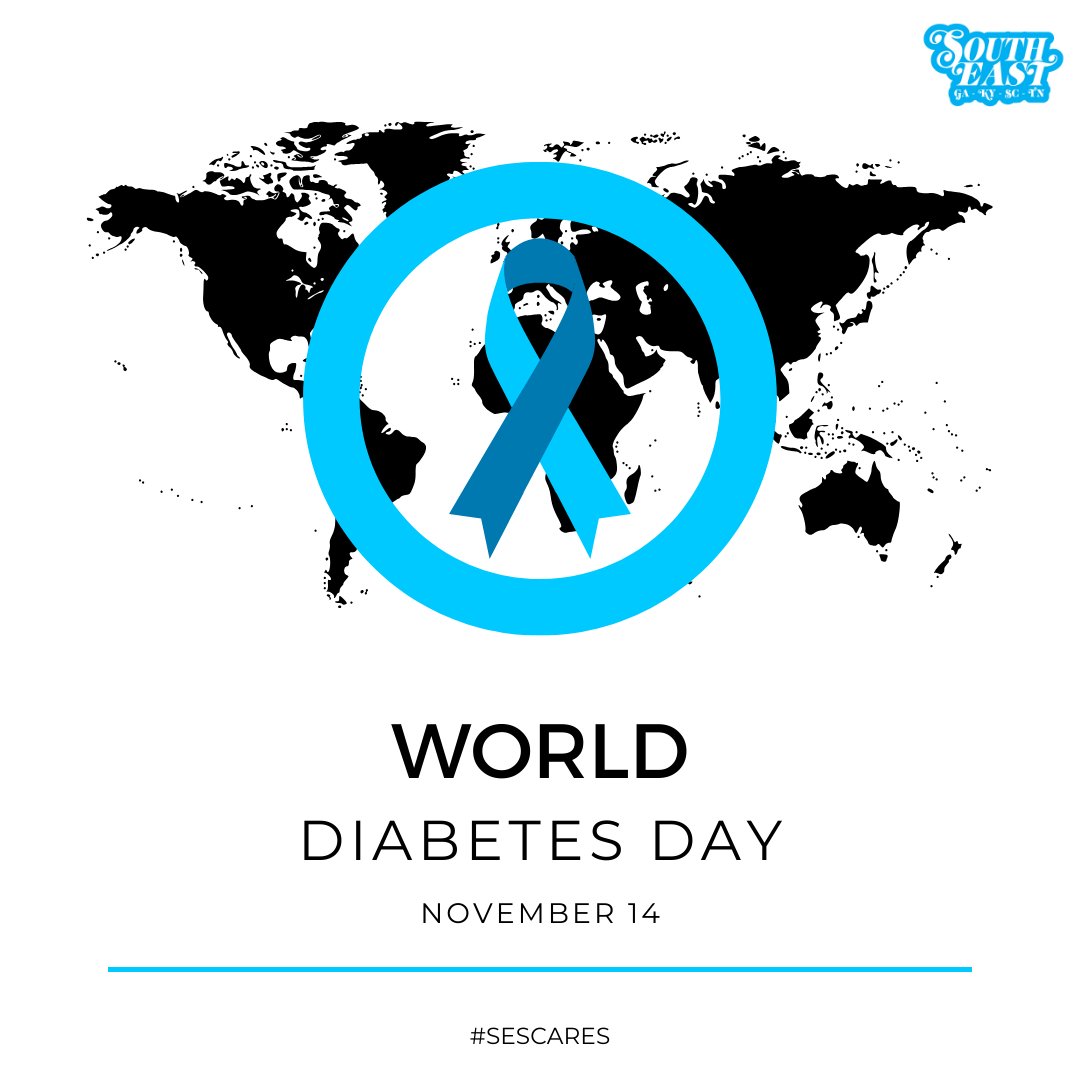 🌎💙 We're celebrating World Diabetes Day across our #SoutheastStates, today! Let's raise awareness, support our #SESfam, and promote healthier lifestyles together. 🍏🚴‍♂️🚴‍♀️ #SESCares #HealthyLiving #SoutheastStrong