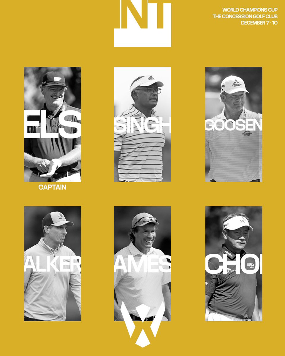 These elite players will represent Team International at the #WorldChampionsCup with Ernie Els at the helm!