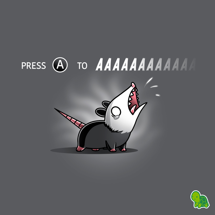 TeeTurtleHQ's tweet image. Unleash your most primal scream 🎮😱

teeturtle.com
____________________
#teeturtle #games #gamers #gaming #videogaming #opossum