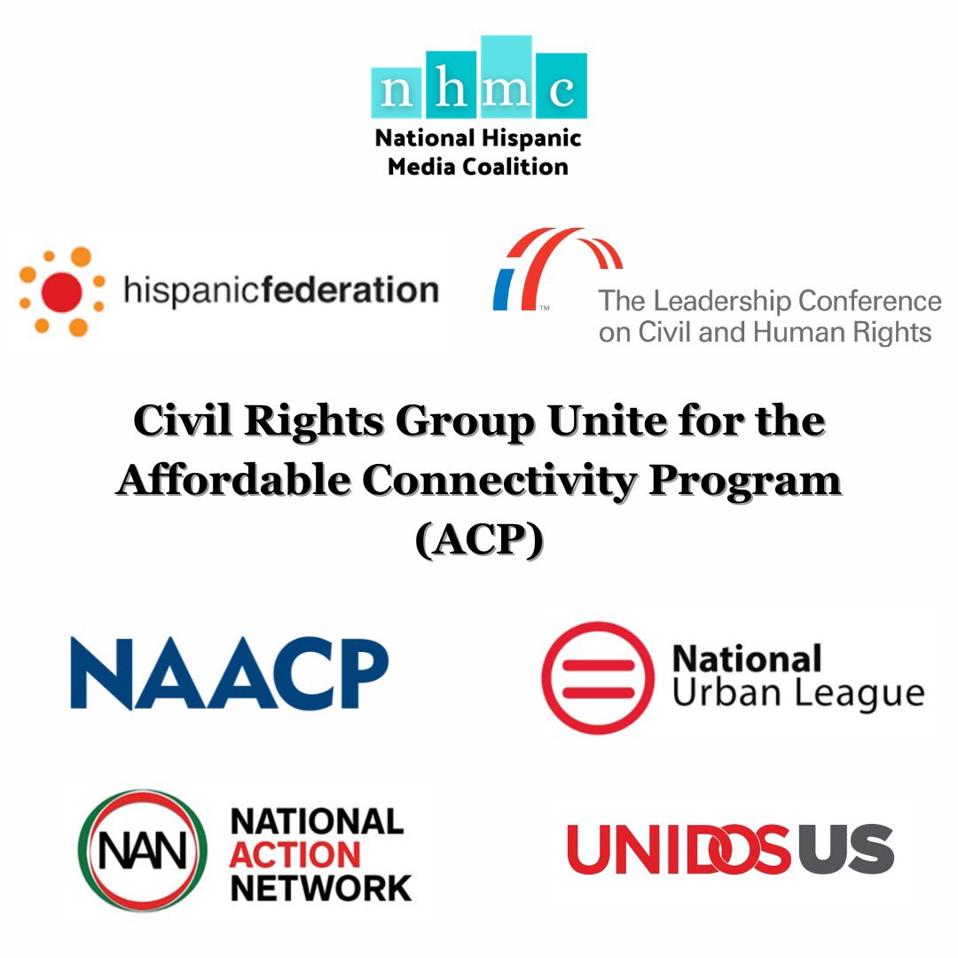 “We, the undersigned groups, write to emphasize the dire need for Congress to pass 6 billion dollars in supplemental funding to sustain the Affordable Connectivity Program (“ACP”) through the end of 2024.” Full statement: nhmc.org/civil-rights-o….