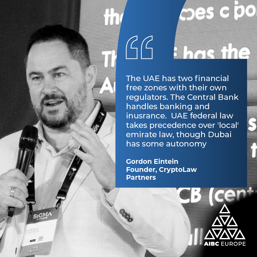 #SiGMA 2023 Quote @GordonEinstein, Founder of CryptoLaw Partners, shedding light on the intricacies of the UAE's financial landscape. Unlocking the legal nuances of banking and insurance in the region.