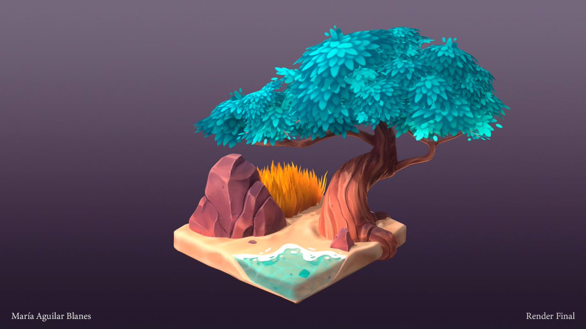 yrem_brush's tweet photo. This was my test to enter in my new position as a 3D Environment Artist at Crema ✨🩵 https://t.co/phL7plV6tL