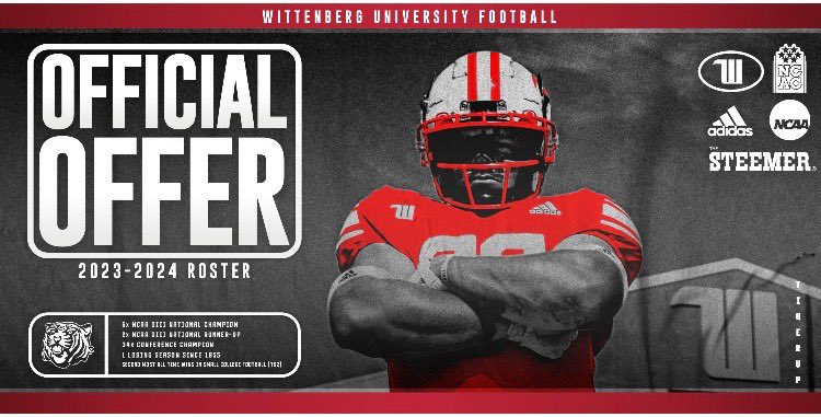 AJCainJackson's tweet photo. I’m blessed receive my 3rd offer from Wittenberg University🔴⚪️ Thanks @JoeNemith3 https://t.co/tLFCFuv5SZ