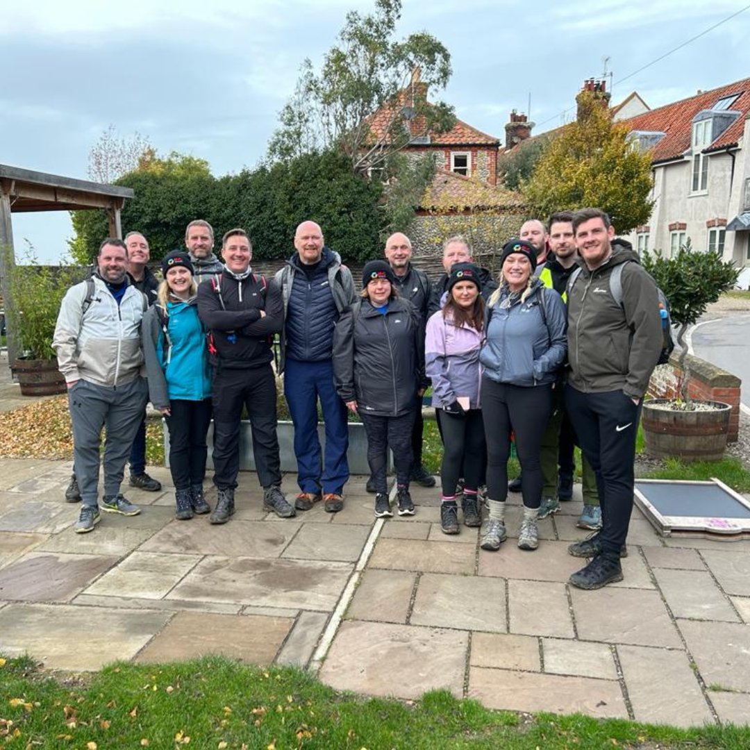 The team have reached the finish line, completing just shy of 17-miles along the North Norfolk coast! Well done to our colleagues for taking on the #Walkofevo challenge - it's not easy to be out in the cold all day and walking such a distance.

Donate: hubs.li/Q028RJ9c0