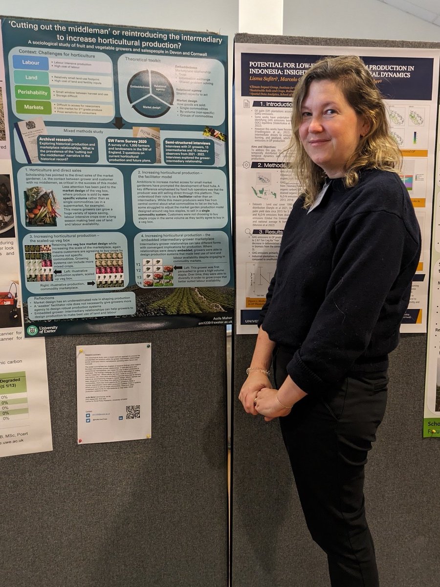 Squeezed my poster in this little gap at #FutureAg23 So much fascinating PhD research on agriculture on display from 27(!!!) research institutes