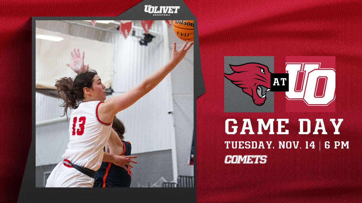 OlivetAthletics's tweet photo. GAME DAY! The @uolivetwbb team hosts Concordia-Chicago for its home-opener.

🆚 Concordia-Chicago
🕕 6 pm
📊 https://t.co/hd2aPb5Vi1
💻 https://t.co/ZpTlXWWtjB
🎟 https://t.co/Uz0Vkeo31O

#GoCOMETS #d3hoops https://t.co/4xmMjJuH8H