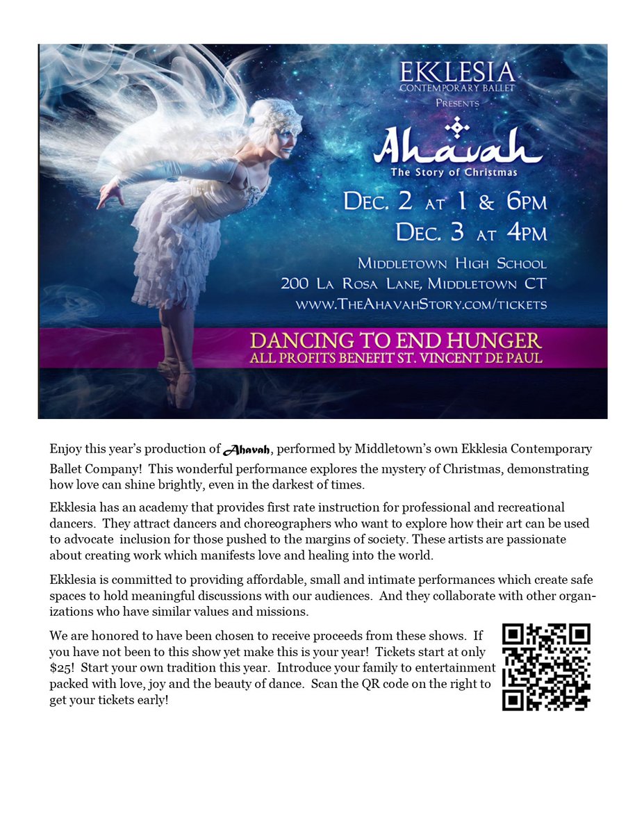 Experience Christmas through dance. Help feed your neighbors at the same time.
