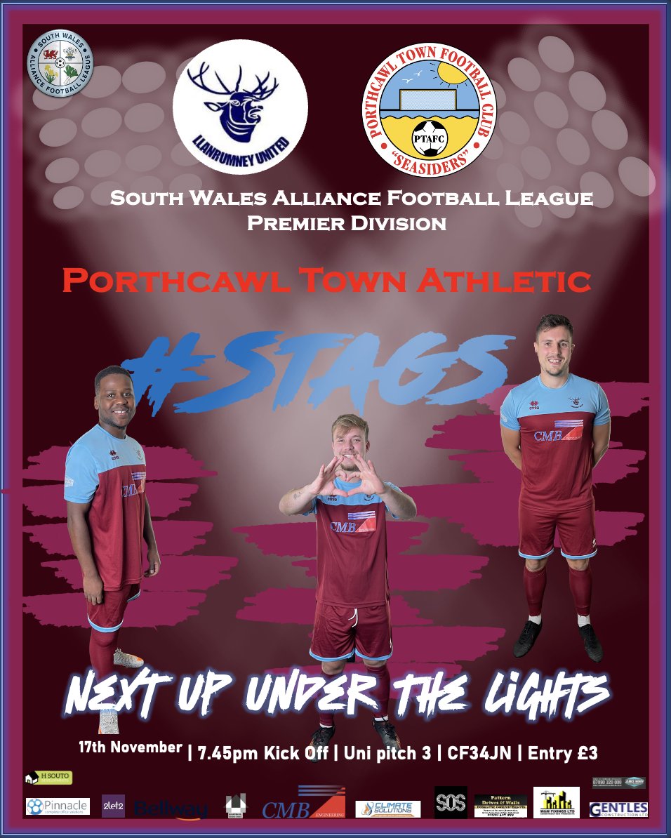 LlanUtdFC's tweet photo. Another Night Game At Home Under The Lights This Friday As We Welcome @PorthcawlTownFC 

🏆 - @SWAllianceLge 
🆚 - @PorthcawlTownFC ⬜️🟥
📅 - 17/11/23
⏲️ - 7.45pm Kick Off
📍 - Cardiff University 4G, Llanrumney
📫 - CF34JN
🎟️ - £3 Cash/Card

#Stags 🦌 https://t.co/RpqP4hnHMs