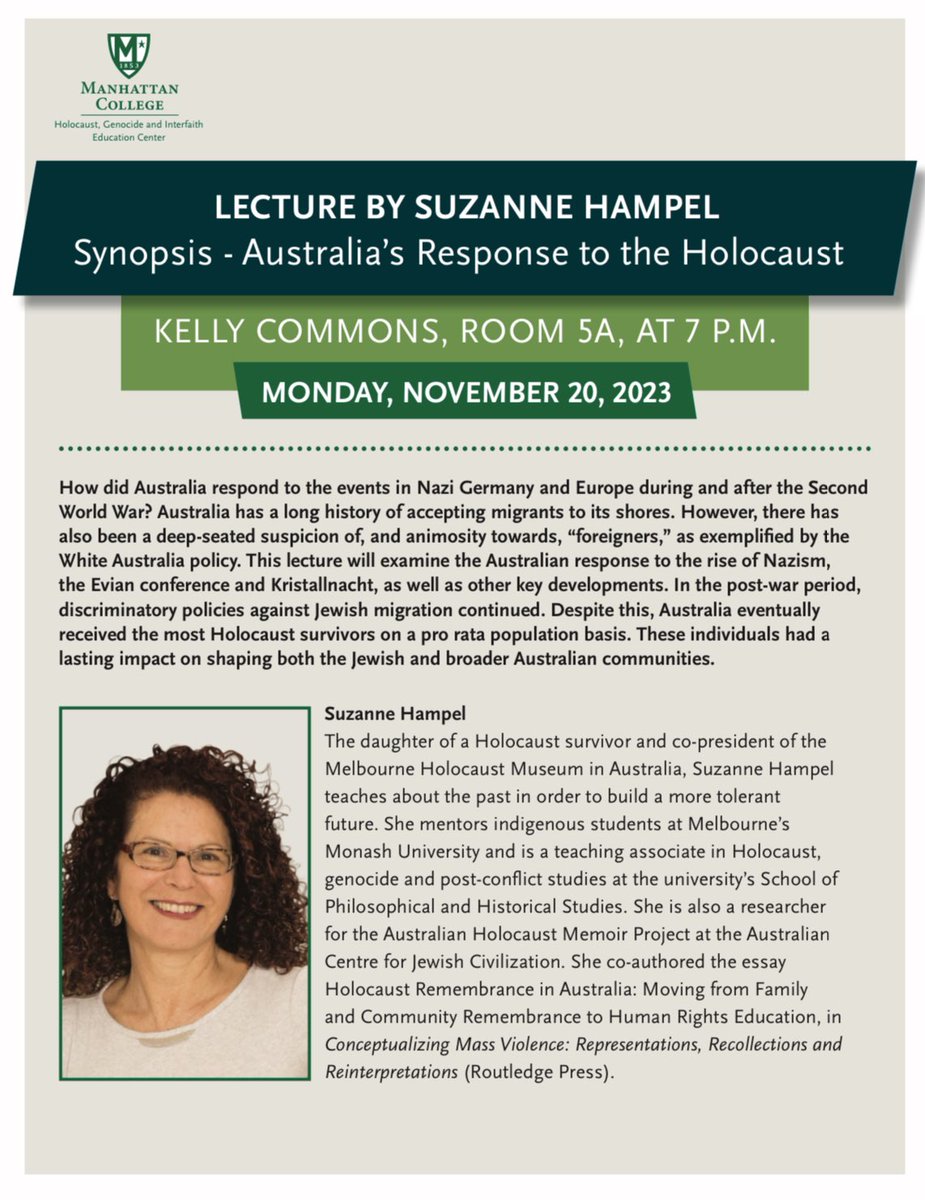 Join us on Monday! 
<a href="/HGIManhattan/">Mehnaz Afridi</a> <a href="/ManhattanEdu/">Manhattan University</a>
