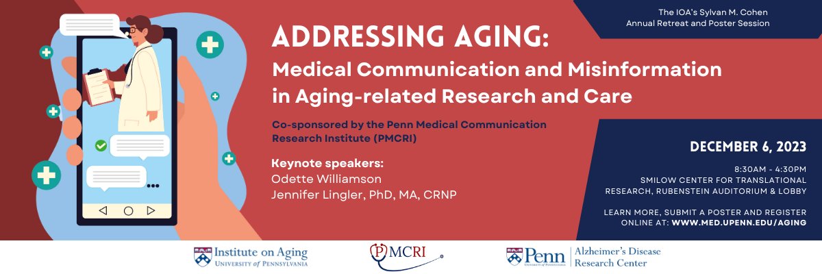 Institute on Aging (@pennaging) on Twitter photo 📢There's still time to submit a poster for our 2023 Sylvan M. Cohen Retreat co-sponsored by <a href="/PennMCRI/">Penn Medical Communication Research Institute</a> ! Learn more and sign up here: bit.ly/ioaretreat 📢There's still time to submit a poster for our 2023 Sylvan M. Cohen Retreat co-sponsored by <a href="/PennMCRI/">Penn Medical Communication Research Institute</a> ! Learn more and sign up here: bit.ly/ioaretreat