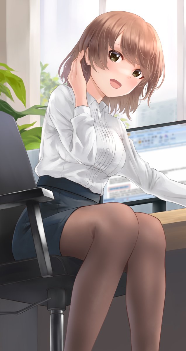 尾長晶乃背景付き OLいいっすね～ #アリスギアお絵かき #アリスギアアイギス