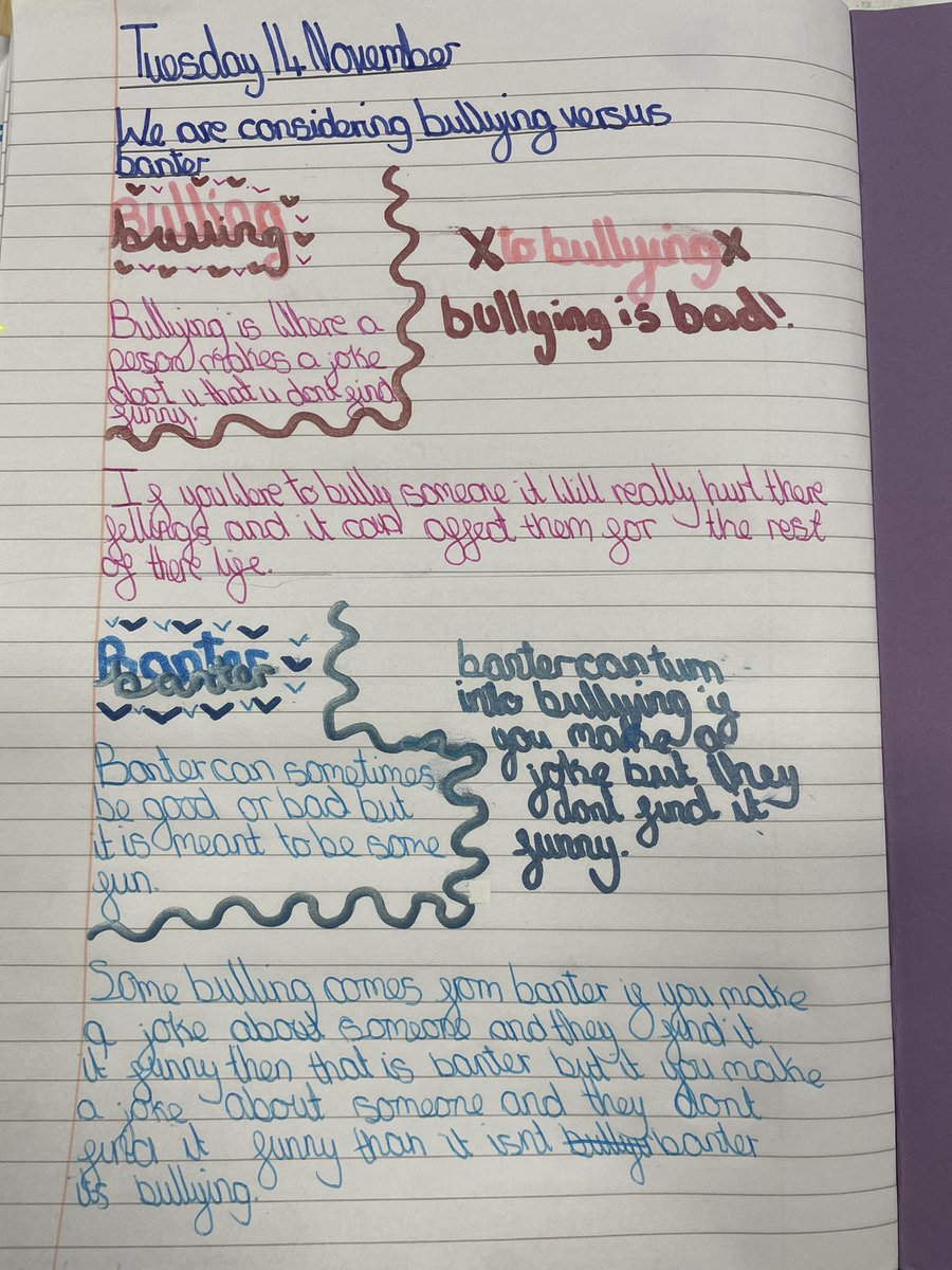 Bullying v Banter. It’s important to know the difference and how to call out banter that turns unkind #AntiBullyingWeek2023 <a href="/MrsParaskevaSPS/">Mrs Paraskeva</a> <a href="/SummerswoodPS/">Summerswood School</a>