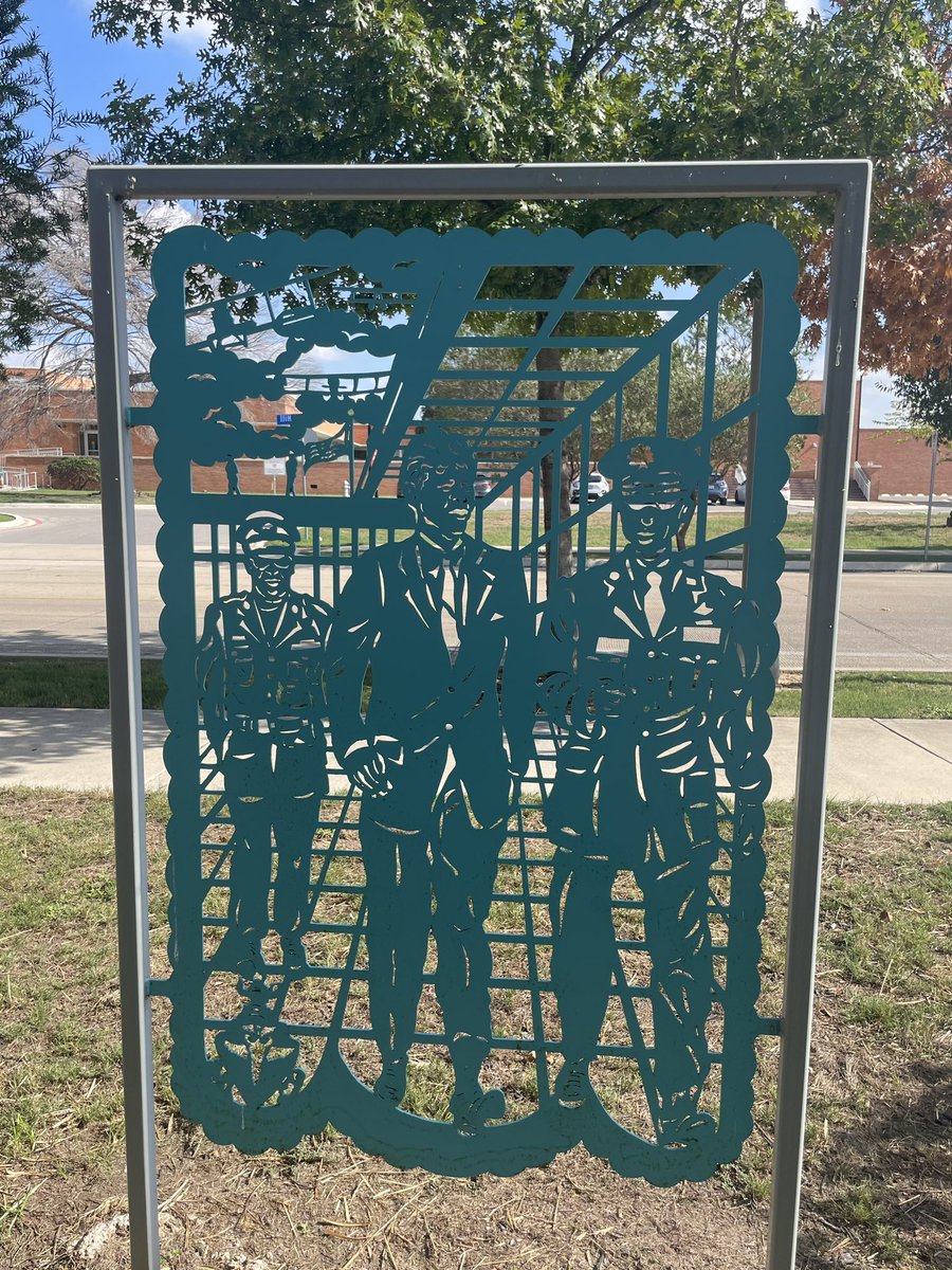 Our journey of highlighting John F. Kennedy’s legacy on the Brooks campus continues with papel picado-style panels, designed by Kathleen Trenchard, illustrating not only Brooks’ evolution but also JFK’s official visit to the former Brooks Air Force Base. #LiveBrooks #jfk #satx